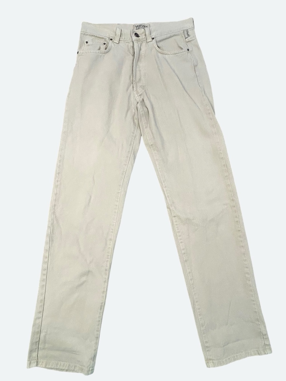 Versace Jeans Couture Vintage 90s Women’s Light Tan Button Fly Denim 32 46